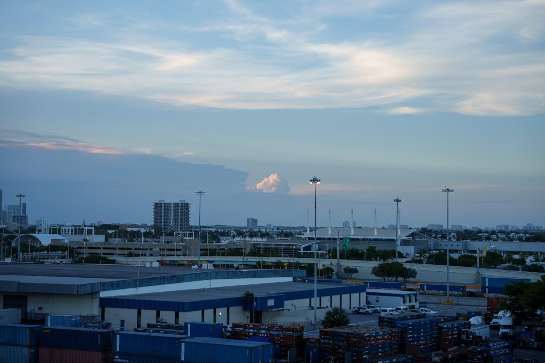 sunset over city skyline