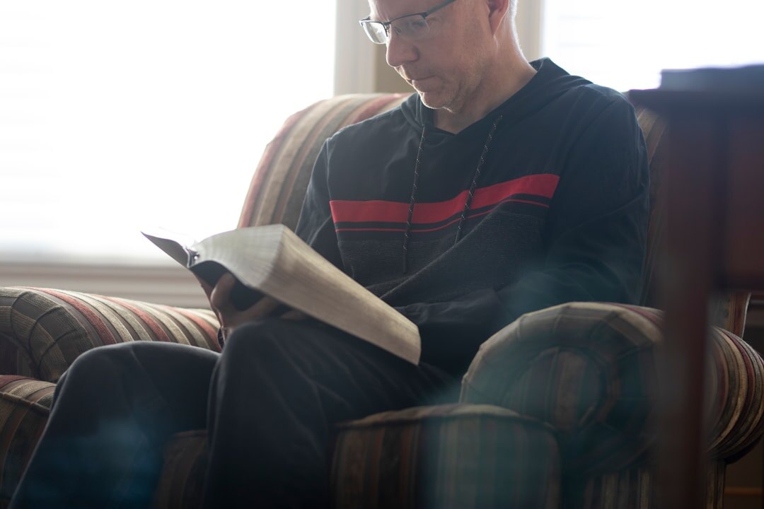 man reading script